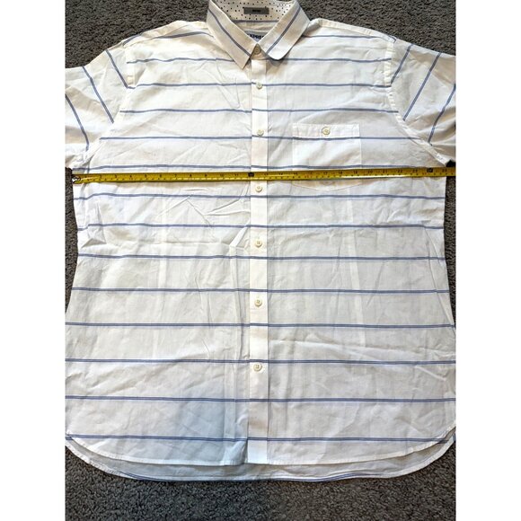 Express Mens Fitted Button-Up Shirt Size XXL Striped Cotton Long Sleeve - Picture 3 of 8